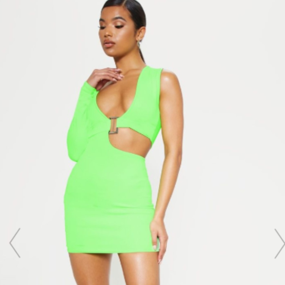 Lime Cut-Out One Should Dress | PLT